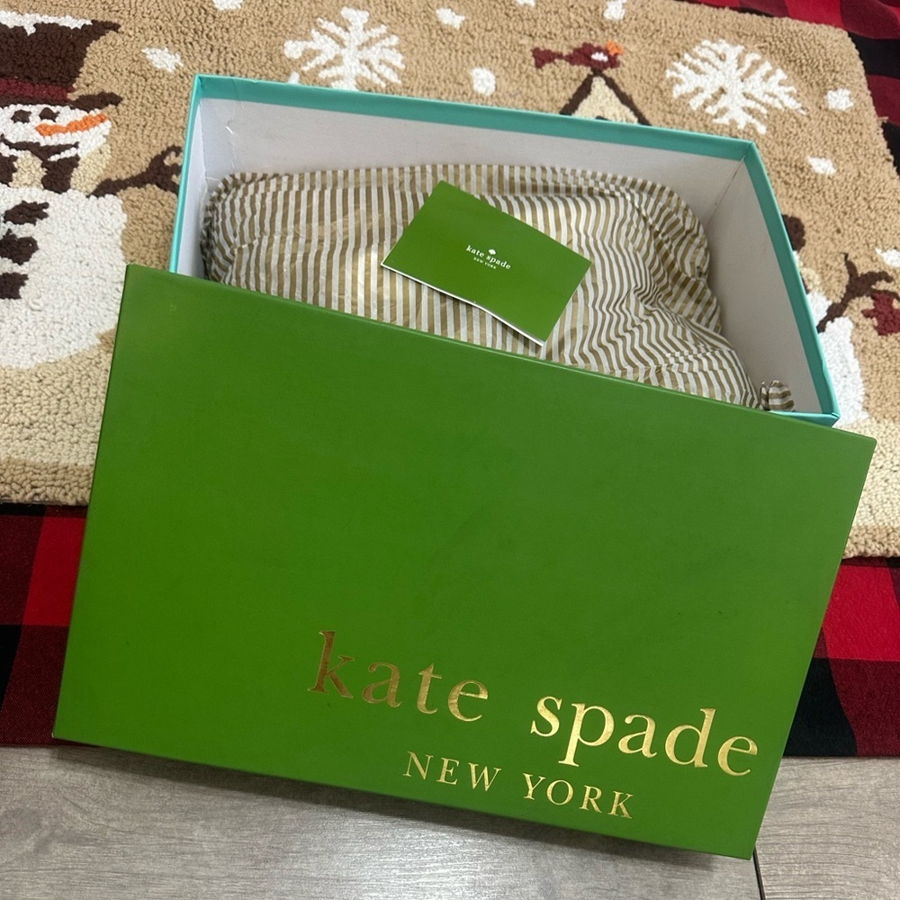 New Kate Spade Laurie Heels Butterfly Women’s 6.5 w/ Box Pale Pink Nappa Leather - Picture 16 of 16